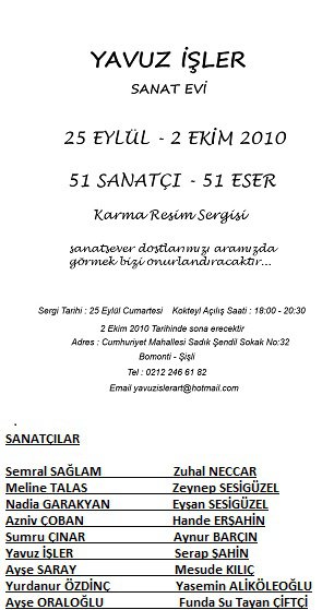 51 Sanatçı 51 Eser – Yavuz İşler Art Gallery